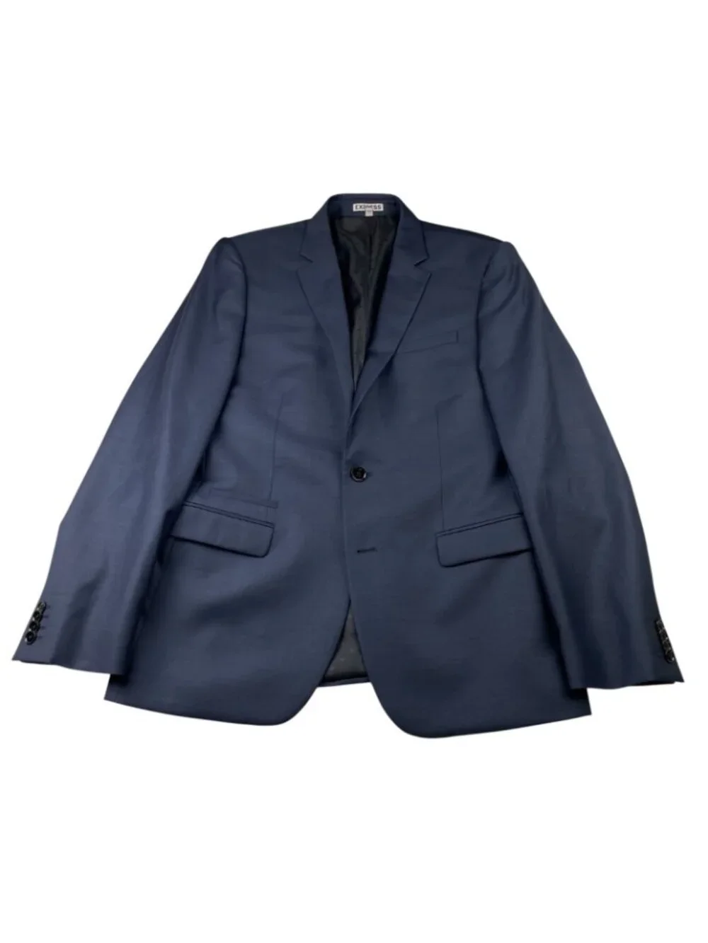 Express Men’s Photographer Fitted 2-Button Wool Blend Blazer Blue • 40R